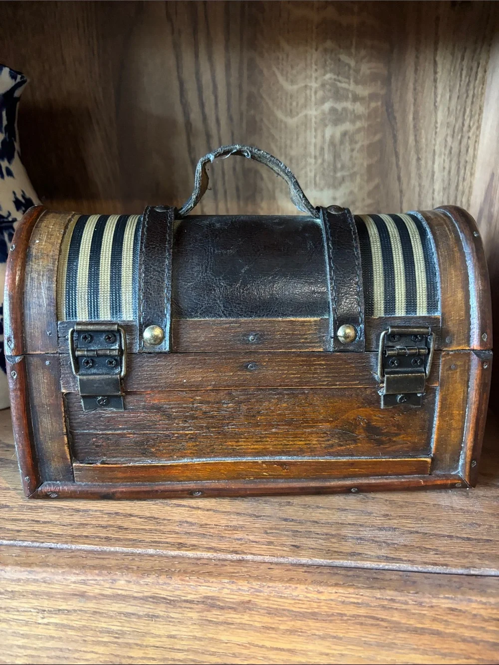 Vintage Brown and Black Travel Chest Bag